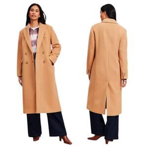 Ann Taylor LOFT Doubleface Double Breasted Coat Camel Size SP